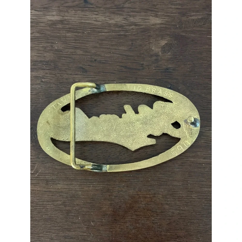 Vintage Oldsmobile Belt Buckle Solid Brass Oval Script Logo Automotive‎ 590